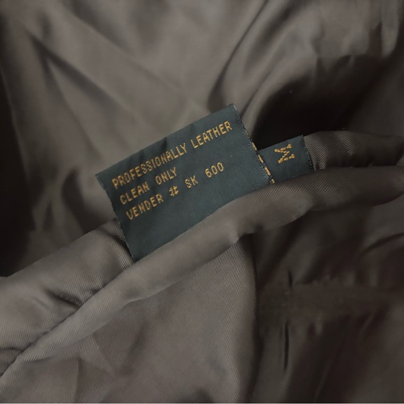 VTG Chocolate Brown Genuine Leather Bomber Jacket with Faux Fur Collar Men’s M - Picture 8 of 16